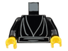 Torso SW Jedi Robe, Waist Sash Pattern / Black Arms / Yellow Hands