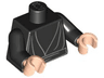 Torso SW Jedi Robe, Waist Sash Pattern / Black Arms / Light Nougat Hands