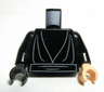 Torso SW Jedi Robe, Waist Sash Pattern / Black Arms / Light Nougat Hand Left / Black Hand Right