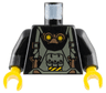 Torso Rock Raiders Dark Gray Overalls with Pouch and Copper Buckles, Goggles, Danger Stripes Patch Pattern / Black Arms / Yellow Hands