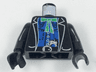 Torso Western Bandit Jacket over Blue Shirt, Green String Tie with Bow, Gun in Belt Pattern / Black Arms / Black Hands