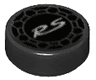 Tile, Round 1 x 1 with 'RS' Pattern