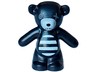 Teddy Bear with Dark Bluish Gray Button Eye and Stitch, White Muzzle and Striped Stomach Pattern