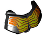 Large Figure Chest Armor Small with Yellow and Orange Cracked Muscle Lines Pattern