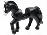 Horse, Friends Style with 2 x 2 Cutout and Movable Neck with Fixed Flexible Rubber Black Tail and Roached Mane with Dark Turquoise Eyes, White Blaze and Muzzle Pattern (Khan)
