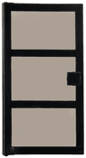 Door 1 x 4 x 6 with 3 Panes and Square Handle with Fixed Trans-Brown Glass