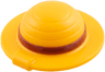 Minifigure, Headgear Straw Hat with Bar Handle with Molded Dark Red Band Pattern