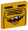 Tile 2 x 2 with Open Mouth Smile and Radiator Grille Pattern