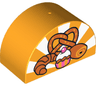 Duplo, Brick 2 x 4 x 2 Slope Curved Double with Cupcake, Pretzel, Croissant, and Roll Pattern