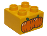 Duplo, Brick 2 x 2 with Pumpkins Pattern