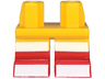 Legs Short with Molded Red Lower Legs / Boots and Printed White Stripes on Legs and Feet Pattern