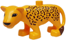 Duplo Cat, Large, Adult Female (Leopard) with Black Nose and Eyes Almond Shaped, Reddish Brown Tail End and Spots Pattern