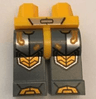 Hips and Dark Bluish Gray Legs with Bright Light Orange Armor, Circuitry and Hexagonal Knee Pads Pattern