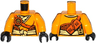 Torso Ninjago Female Robe with Bright Light Yellow Sash and Scabbard Pattern / Bright Light Orange Arms / Black Hands