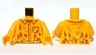Torso Torn and Ripped Shirt, Collar and Pocket Pattern / Bright Light Orange Arms / Bright Light Orange Hands