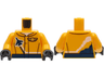 Torso Jacket with Dark Blue Stripe, Airplane and Gold Logo Pin Pattern / Bright Light Orange Arms / Black Hands