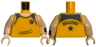 Torso Tank Top with Hogwarts Crest and Black Seams, 'DIGGORY' and Star on Back, Light Nougat Neck Pattern / Light Nougat Arm Left with Watch with Wristband Pattern / Light Nougat Arm Right / Light Nougat Hands