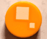 Tile, Round 1 x 1 with 2 White Squares Pattern (BrickHeadz Standard Eye)