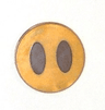 Tile, Round 2 x 2 with Bottom Stud Holder with Dark Brown Ovals Pattern
