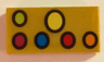 Tile 1 x 2 with Lime, Yellow, Magenta, Blue, Red, and Orange Ovals with Black Outlines Pattern (BrickHeadz Thanos Infinity Gauntlet)