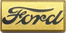Tile 1 x 2 with Black Classic 'FORD' Logo Font on Metallic Gold Surface Pattern