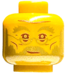 Minifigure, Head Gold Eyebrows, Beard, and Glasses, Reddish Brown Eyes and Mouth, Grin Pattern