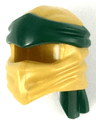Minifigure, Headgear Ninjago Wrap Type 4 with Molded Dark Green Headband  Pattern