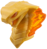 Minifigure, Head, Modified Snake, Cobra with Open Mouth with Molded Trans-Orange Eyes, Tongue, and Flames on Open Hood Pattern