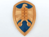 Large Figure Shield, 2 x 4 Brick Relief, Jayko Hawk with Dark Blue Pattern