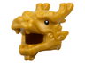 Minifigure, Headgear Head Cover, Costume Dragon with Antlers with Black Eyes Pattern