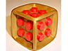 Die Cube with Molded Hard Plastic Red 2 x 2 Studs Pattern on All Sides - Flexible Rubber