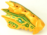 Dragon Head (Ninjago) Jaw Upper Spiny with Dark Green Stripes and White Eyes Pattern