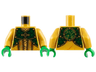 Torso Robe with Dark Orange Trim, Dark Green Mantle, Core Logo on Back Pattern / Pearl Gold Arms / Green Hands