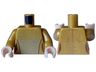 Torso Robe Open Female over Gold Dress with Mesh Top and Metallic Pink Seams Pattern / Pearl Gold Arms / Light Nougat Hands