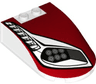 Windscreen 6 x 4 x 1 1/3 Canopy Straight Sides with Headlights, Vents and Red Pattern Model Right Side