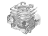 Technic Engine Cylinder with Partial Hollow Studs on Top and Side Slots