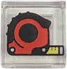 Tile 1 x 1 with Black, Red and Yellow Tape Measure Pattern