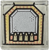 Tile 1 x 1 with Silver Solar Panel with Gold and Copper Edge and Circuits Pattern