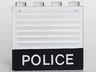 Panel 1 x 4 x 3 - Solid Studs with Black 'POLICE' Bar and White Stripes Pattern