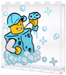 Panel 1 x 6 x 5 with Car Wash Minifigure with Costume, Medium Azure Hat, White Soap Bubbles and Sparkles Pattern
