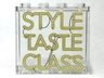 Panel 1 x 4 x 3 with Side Supports - Hollow Studs with 'STYLE TASTE CLASS' Neon Sign Pattern
