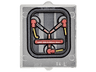Glass for Window 1 x 2 x 2 Flat Front with Yellow Wires, Red Connectors, Dark Silver Stripes and Border with Black Outlines on Silver Background Pattern
