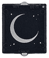 Glass for Window 1 x 2 x 2 Flat Front with Crescent Moon and Dots on Black Background Pattern