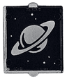 Glass for Window 1 x 2 x 2 Flat Front with Saturn and Dots on Black Background Pattern