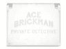 Glass for Window 1 x 4 x 3 - Opening with 'ACE BRICKMAN PRIVATE DETECTIVE' Pattern