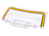 Windscreen 3 x 6 x 1 1/3 Curved with Orange and Dark Bluish Gray Windshield Frame Pattern