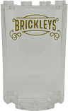Cylinder Half 2 x 4 x 5 with 1 x 2 Cutout with Gold Ornate 'BRICKLEYS' Pattern
