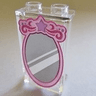 Panel 1 x 2 x 3 with Side Supports - Hollow Studs with Pink Outline Mirror Pattern (10723)