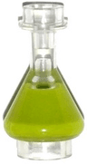 Minifigure, Utensil Bottle, Erlenmeyer Flask with Molded Lime Fluid Pattern