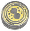 Tile, Round 1 x 1 with Hourglass and Circles on Gold Background Pattern (HP Time Turner)